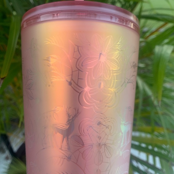 Starbucks Pink Lace Soft Touch Cup Iridescent Cold Tumbler 24oz Exclusive 2022 - Picture 8 of 17